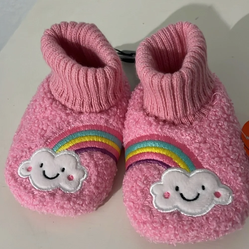 New Wonder Nation Baby Girl’s Rainbow Slippers Size 5